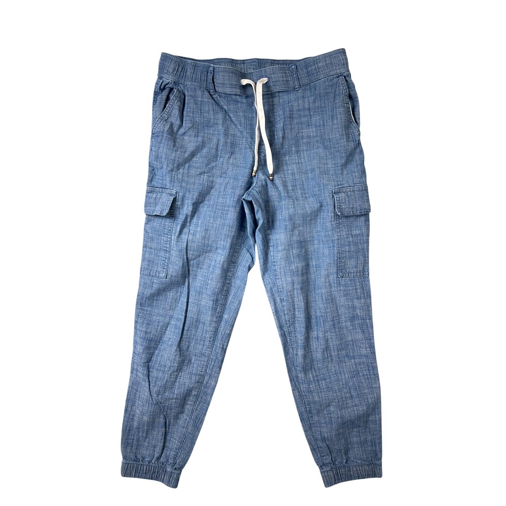 Tommy Hilfiger Boys Blue Chambray Cargo Jogger Pants Size XS 76J3853